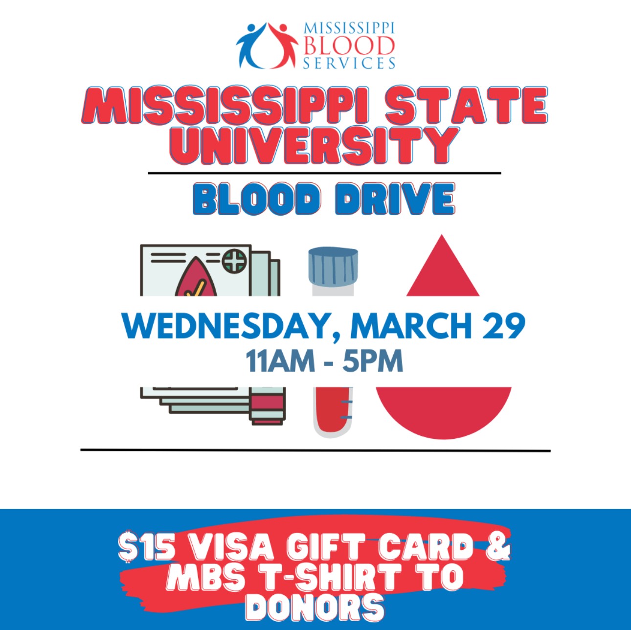Mississippi Blood Services on campus March 29 Mississippi State